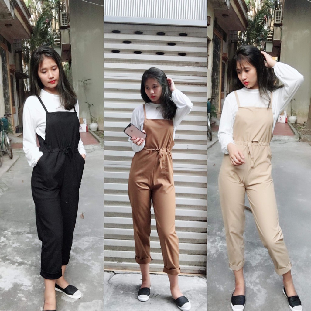 Sét yếm quần kaki nơ bụng kèm áo KAN0310 | BigBuy360 - bigbuy360.vn