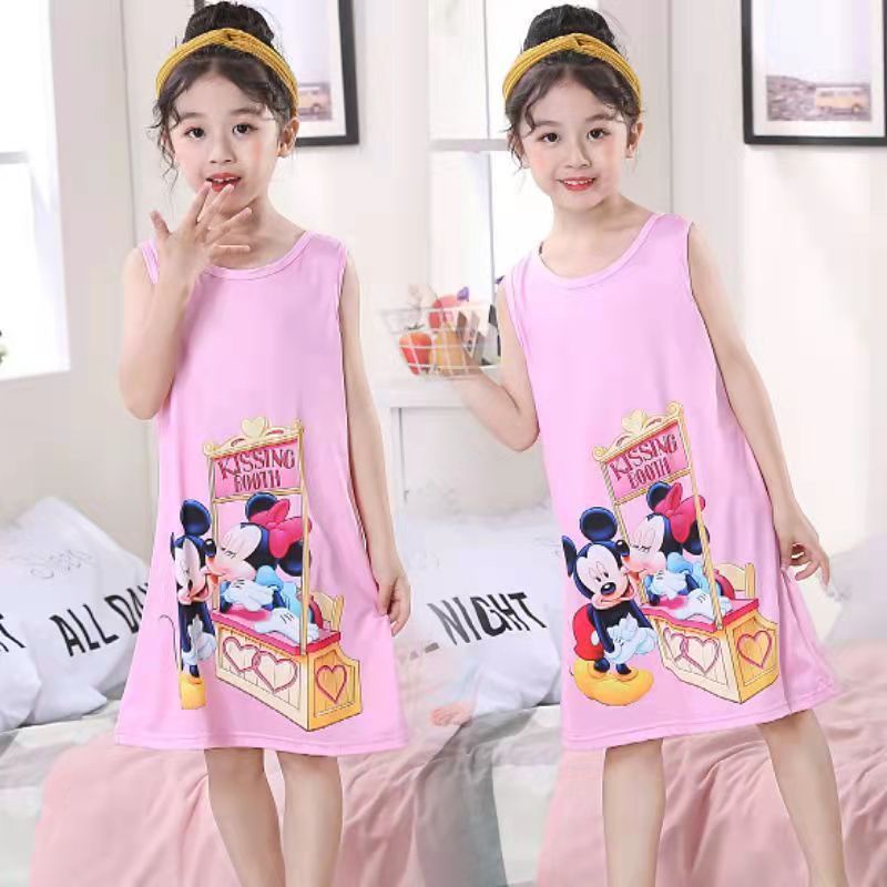 Đồ ngủ Ngắn Tay In Hoạt Hình Thời Trang Mùa Hè Cho Bé Gái