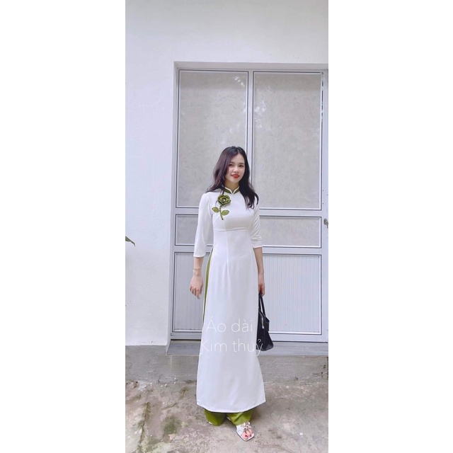 Bộ Áo Dài Tây Thi Đính Hoa- Áo Dài Cà Ri