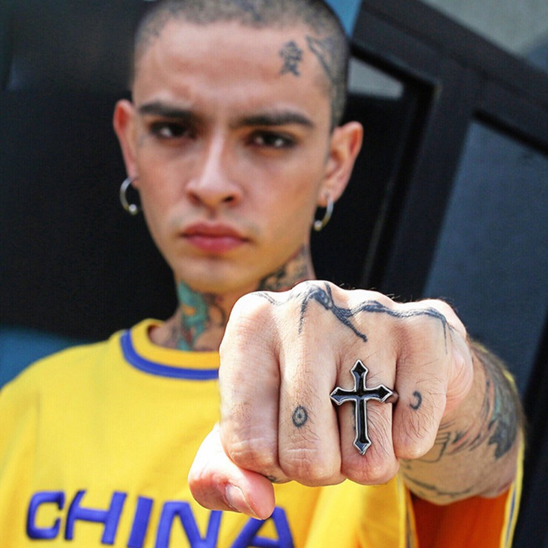 Set 2 Nhẫn Kim Loại Màu Đen Phong Cách Vintage Dành Cho Nữ