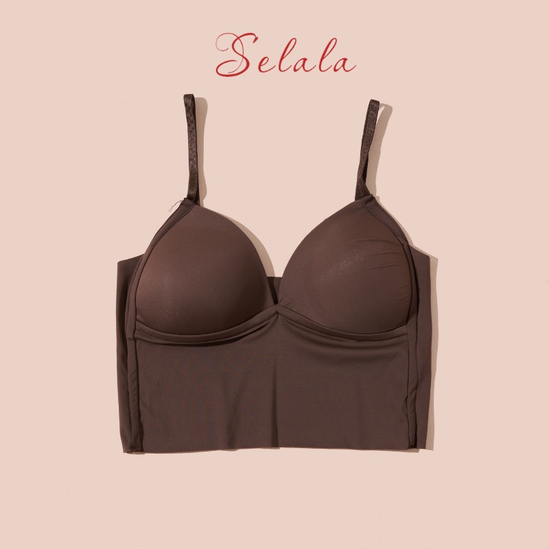 Áo Hai Dây Selala Chất Thun Nữ Dáng Ôm Có Sẵn Đệm Co Giãn Tốt 2D18