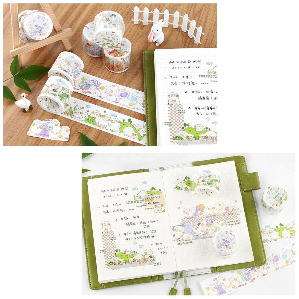 PISTA Bộ 2 Cuộn Băng Keo Dán Hình Thỏ Dễ Thương Trang Trí Sổ Tay DIY