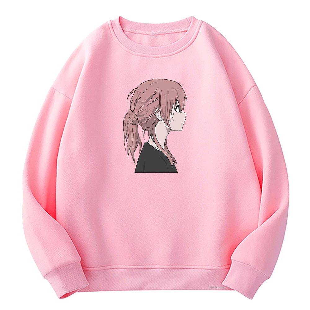 A Silent Voice Áo Hoodie Nỉ Chui Đầu Dáng Rộng Cổ Thuyền Shouya Shouko Đơn Giản Cho Nữ