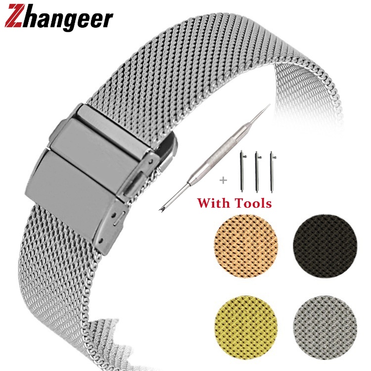 Dây Đồng Hồ Inox Milanese 16Mm 18mm 20mm 22mm Cho Đồng Hồ Galaxy Gear S2 S3 42mm 46mm