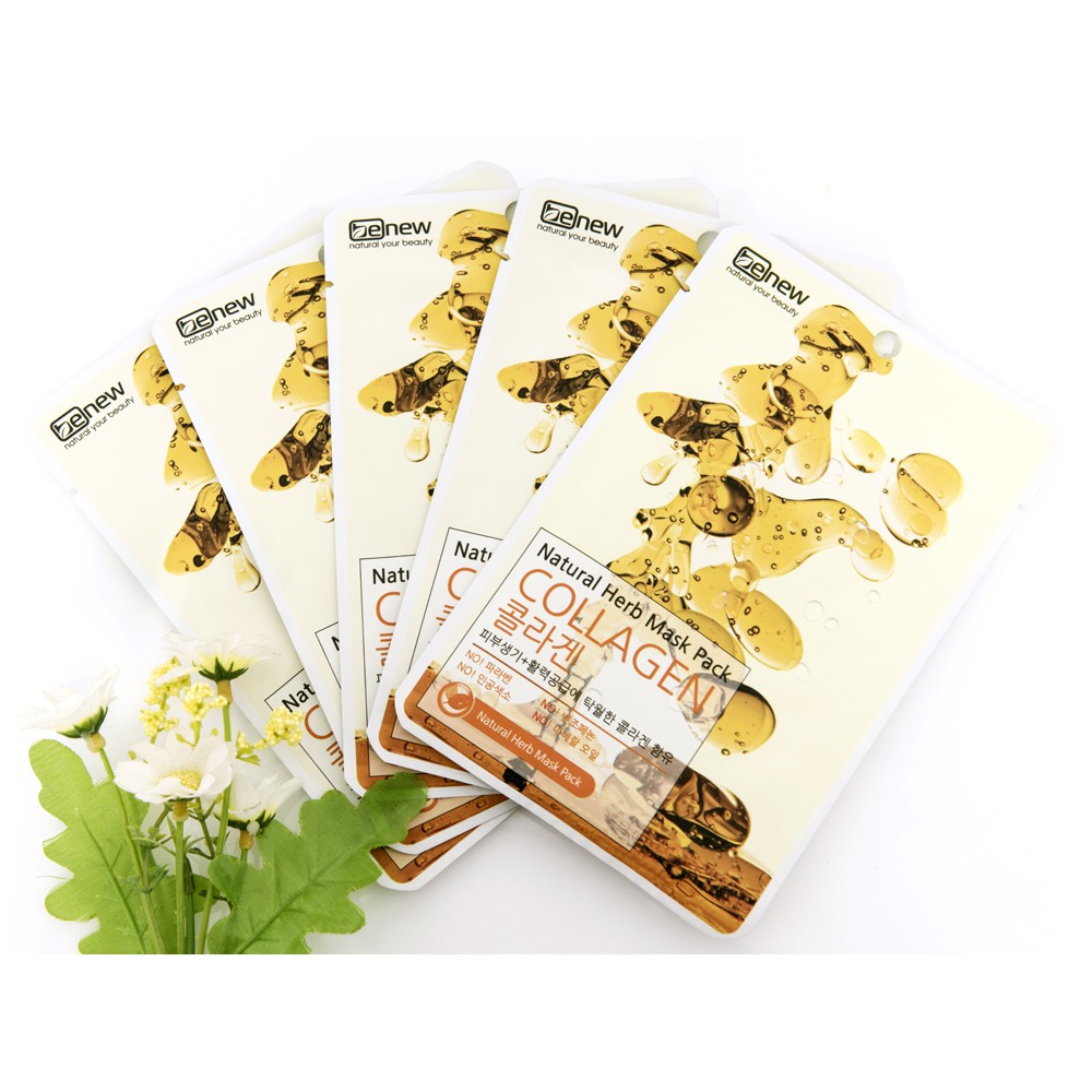 1 miếng Mặt nạ dưỡng ẩm săn chắc da Hàn Quốc NATURAL HERB MASK PACK_ COLAGEN - Hàng chính hãng