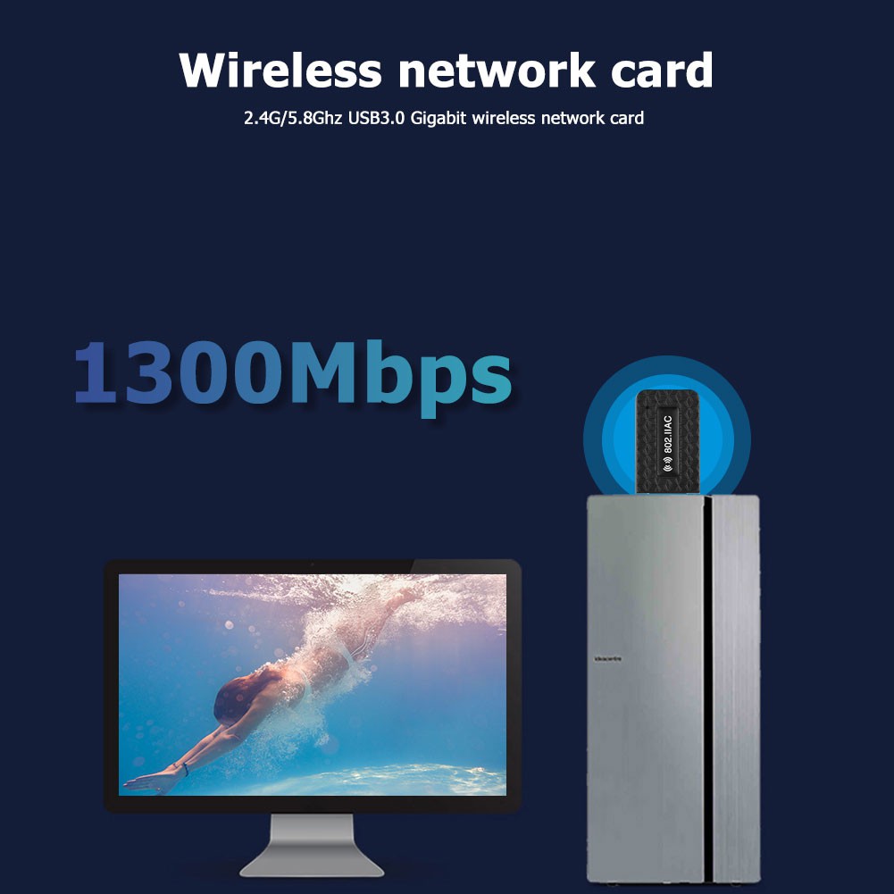 Usb 3.0 Wifi Dongle 1300mbps Do 2.4 + 5ghz | BigBuy360 - bigbuy360.vn