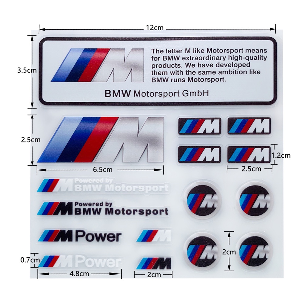Decal dán trang trí xe hơi hình Logo BMW 3D