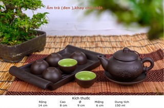 Ấm chén tử sa tâm trà khay đôi