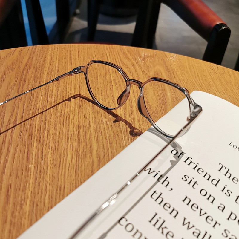 Kính giả cận nam nữ thời trang Hàn Quốc, mắt kính không độ gọng đa giác chống tia UV đẹp giá rẻ LUMINA 061