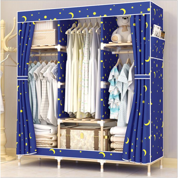 Tủ vải khung gỗ 3 buồng Cỡ To Siêu Chắc Chắn