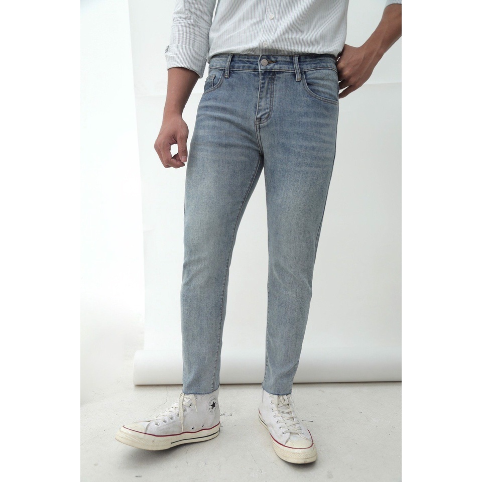 [Mã LT50 giảm 50k đơn 250k] A/G Quần Jean Nam WASH SMOKE BLUE Cao Cấp Phom Skinny Chất Liệu Bền Dày Dặn | BigBuy360 - bigbuy360.vn