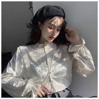 Áo nhung tiểu thư sang chảnh Ulzzang