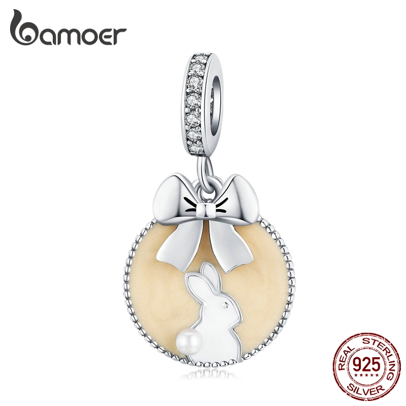 BAMOER Mặt Vòng cổ/Vòng Tay/Vòng cổ Bằng Bạc 925 SCC1439 Họa Tiết Mèo Dễ Thương