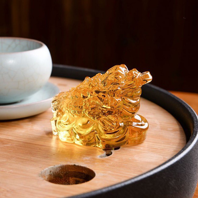 Thiềm từ  pha lê phong thủy may mắn & tài lộc, dài 6.5cm
