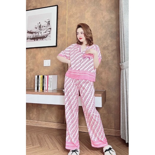 Pijama lụa Latin tay ngắn crotop, hoạ tiết đa dạng xinh xắn