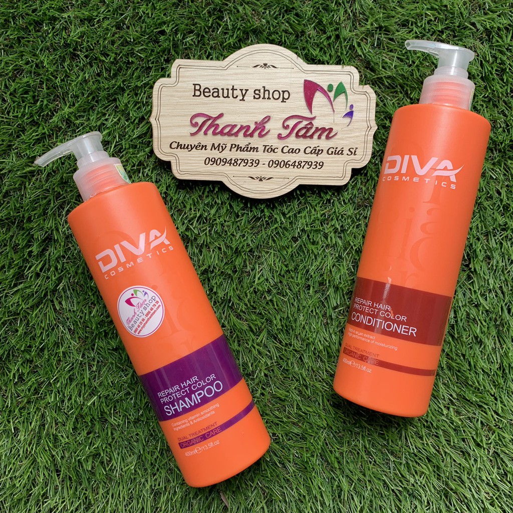 (MẪU MỚI 2019) Dầu gội xả DIVA ORGANIC CARE phục hồi và bảo vệ màu nhuộm 500mlx2