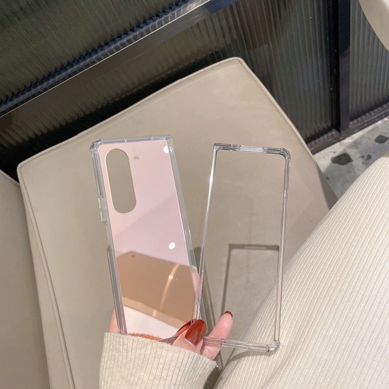 Ốp lưng Samsung Fold 3 dẻo viềng lưng kiểu kính