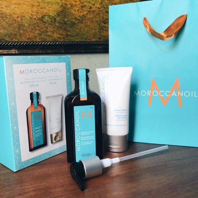 BỘ SẢN PHẨM TINH DẦU DƯỠNG TÓC CAO CẤP VÀ KEM DƯỠNG DA TAY MOROCCANOIL