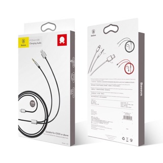Cáp iPhone 3.5mm + USB Charging Audio for iOS 10 BASEUS cho iPhone 7/ 7Plus 8/8Plus / iPhone X