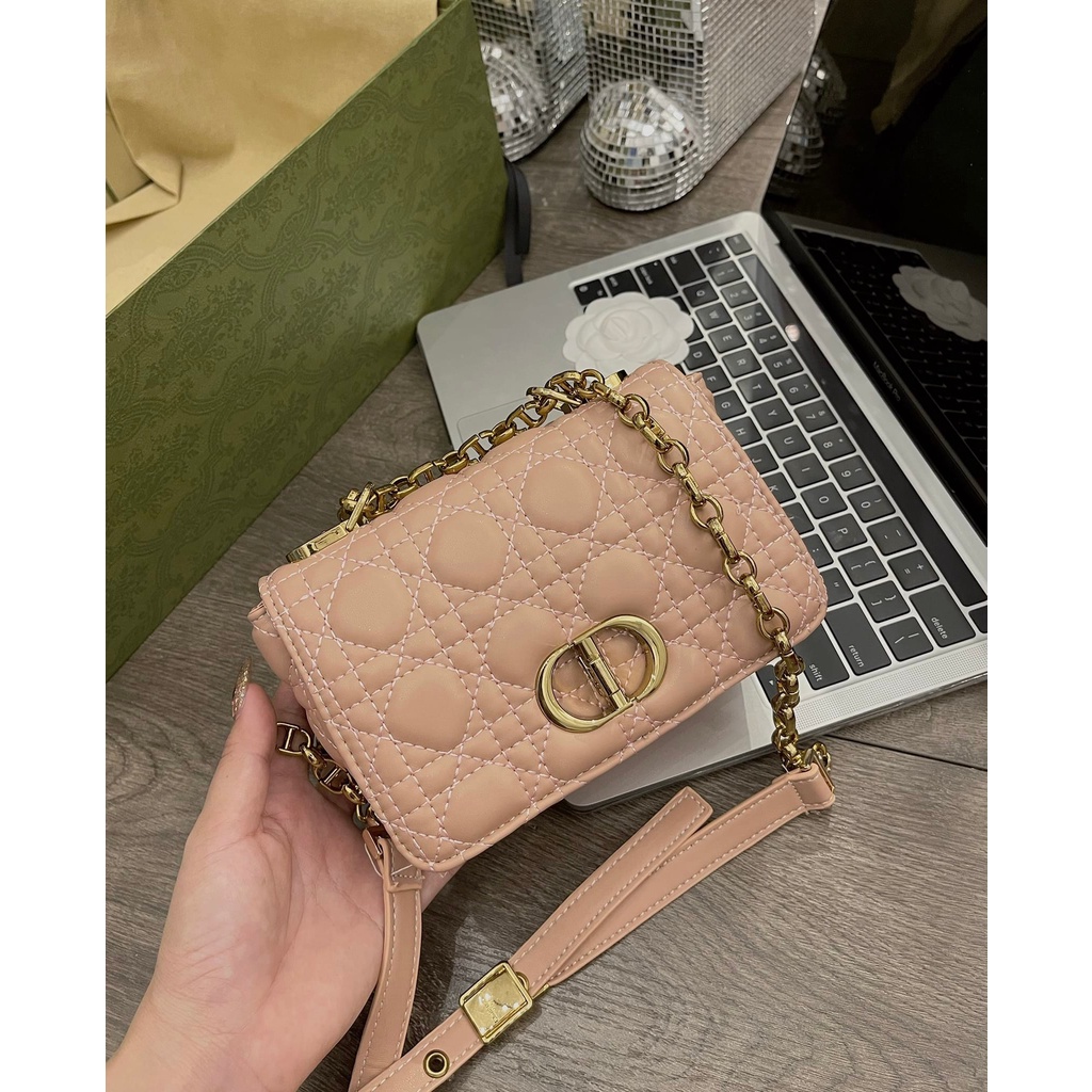 [Xả Vỡ Box] Túi khóa CD đeo chéo ô trám size 18cm xinh xỉu đủ màu