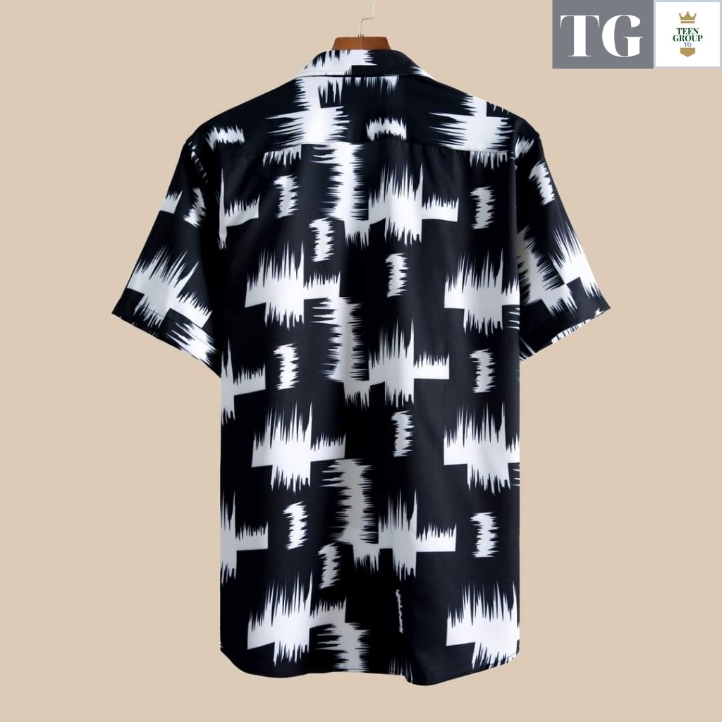 Áo Sơ Mi Nam TENJI STORE SM01TG Sơ Mi Nam Đen Tay ngắn Wash Trắng Họa Tiết Vết Cắt Mẫu Hot Trend Mới Nhất TG7(44 -70KG) | BigBuy360 - bigbuy360.vn