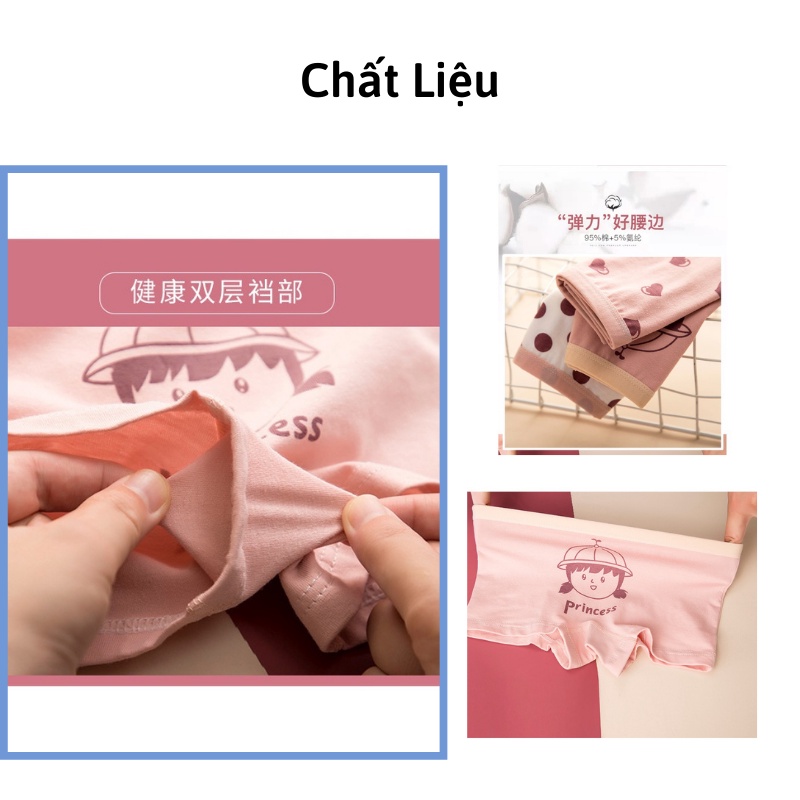 Quần chip bé gái cotton hàng Quảng Châu dáng đùi cao cấp bảo vệ vùng kín Xiaomimi s1320 (COMBO 4 QUẦN)