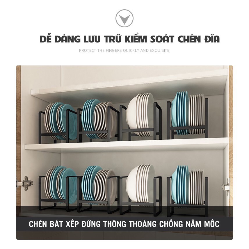 Kệ Để Chén Đĩa Đa Năng, Kệ Bát Đĩa Mini Tiện Dụng Cho Tủ Bếp