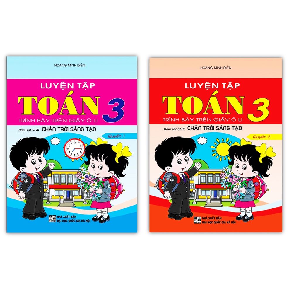 Sách - Combo Luyện Tập Toán 3 Trình Bày Trên Giấy Ô Li - Quyển 1 + 2 (Chân Trời Sáng Tạo)