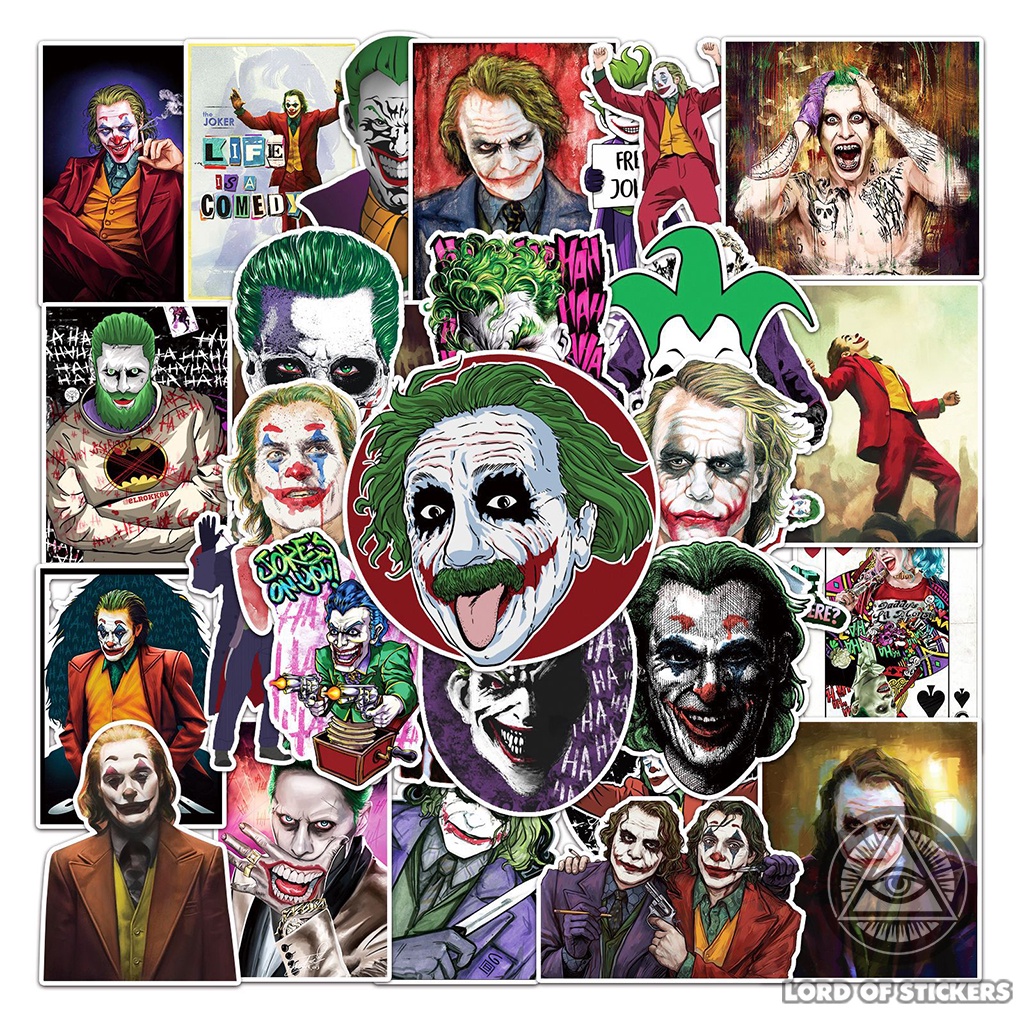 Set 50 Hình Dán The Joker Sticker DC Comics Chống Thấm Nước Trang Trí Mũ Bảo Hiểm, Laptop, Ván Trượt, Vali, Điện Thoại