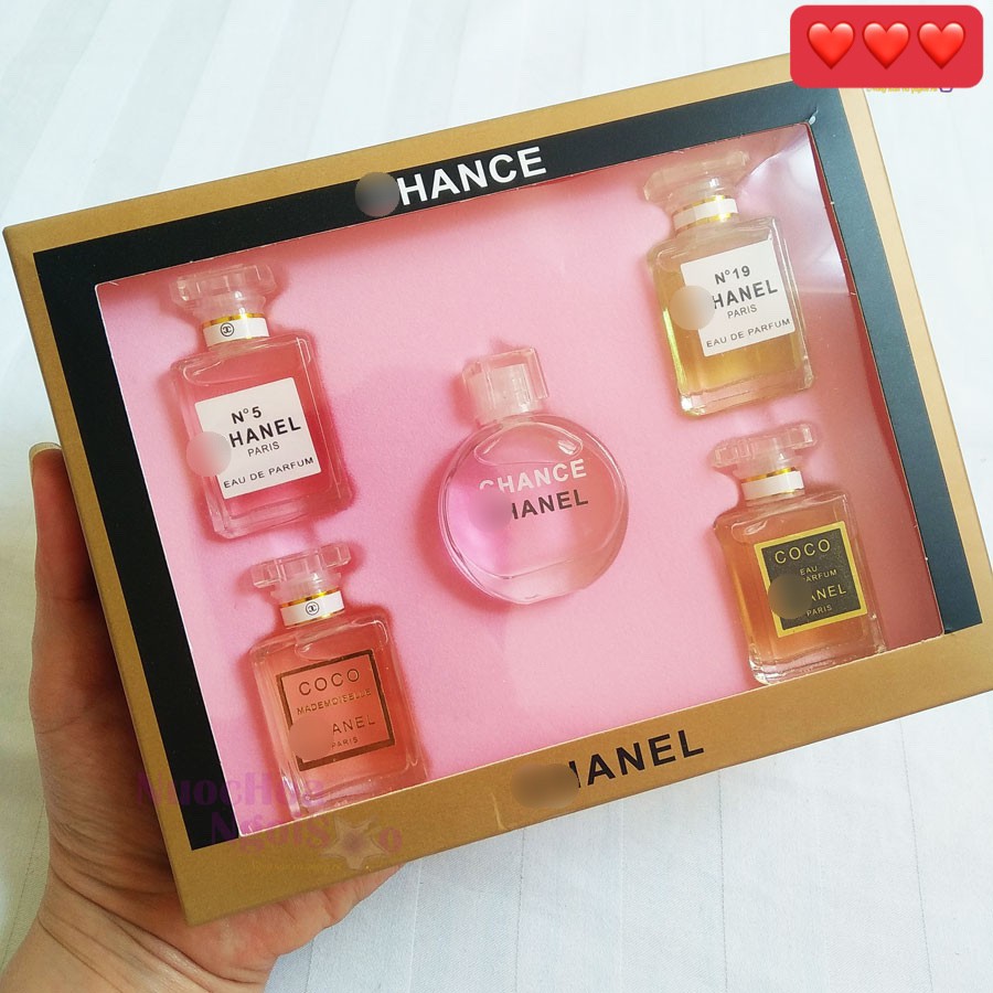 BỘ QUÀ TẶNG 5 CHAI NƯỚC HOA MINI CÓ HỘP