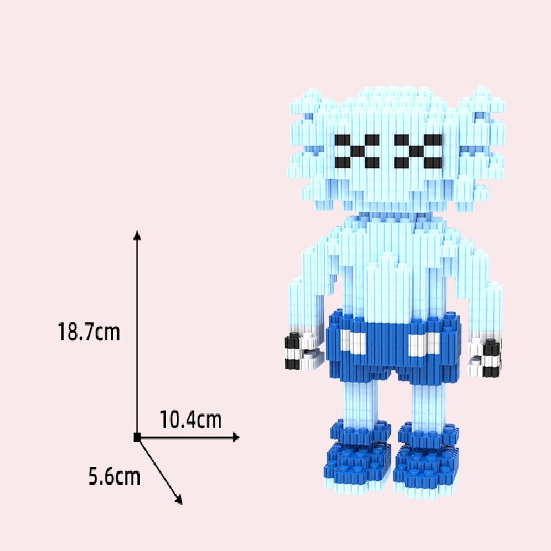 Lego Bearbrick, Lego Kaws Đồ Chơi Lắp Ráp Mô Hình Gấu Bearbrick Cỡ Lớn 20cm annhienstore