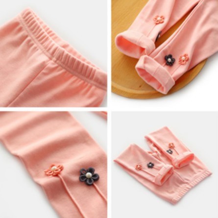 Quần legging thêu hoa phong cách thời trang cho bé gái Thời trang trẻ em thêu hoa nhỏ trẻ em quần áo trẻ em