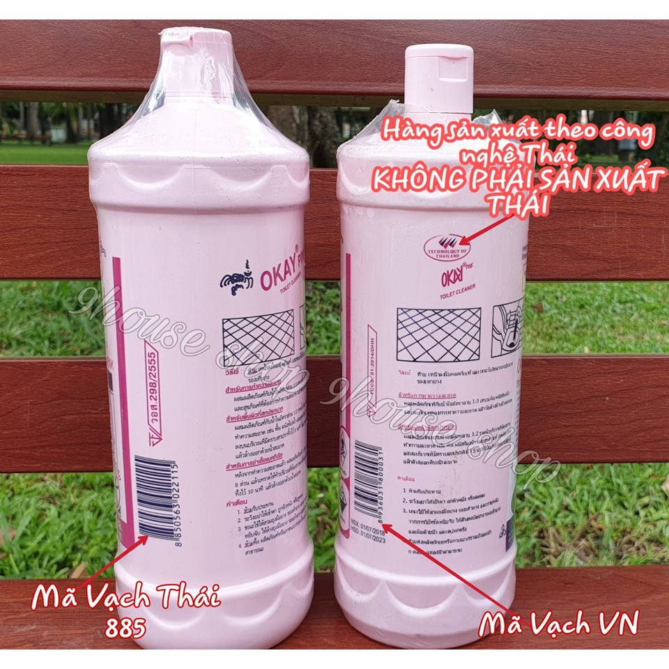 01 Chai Nước tẩy rửa toilet OKAY Pink NỘI ĐỊA Thái Lan 960ml