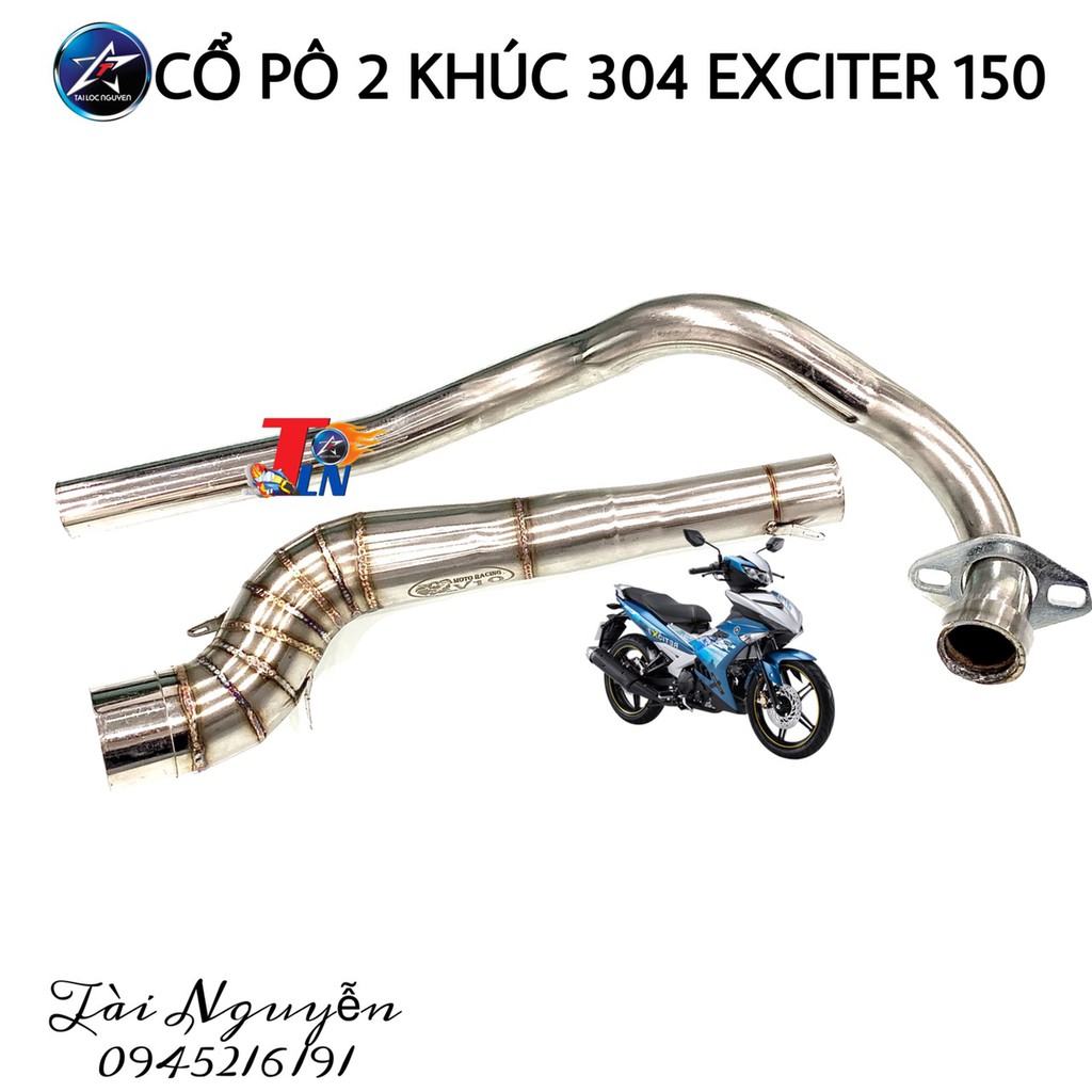 CỔ PÔ INOX 2 KHÚC CHO EXCITER 150