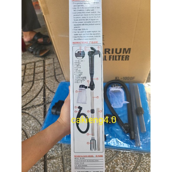 Máy vệ sinh hồ cá  điện hoặc pin Quan Long QL-03G