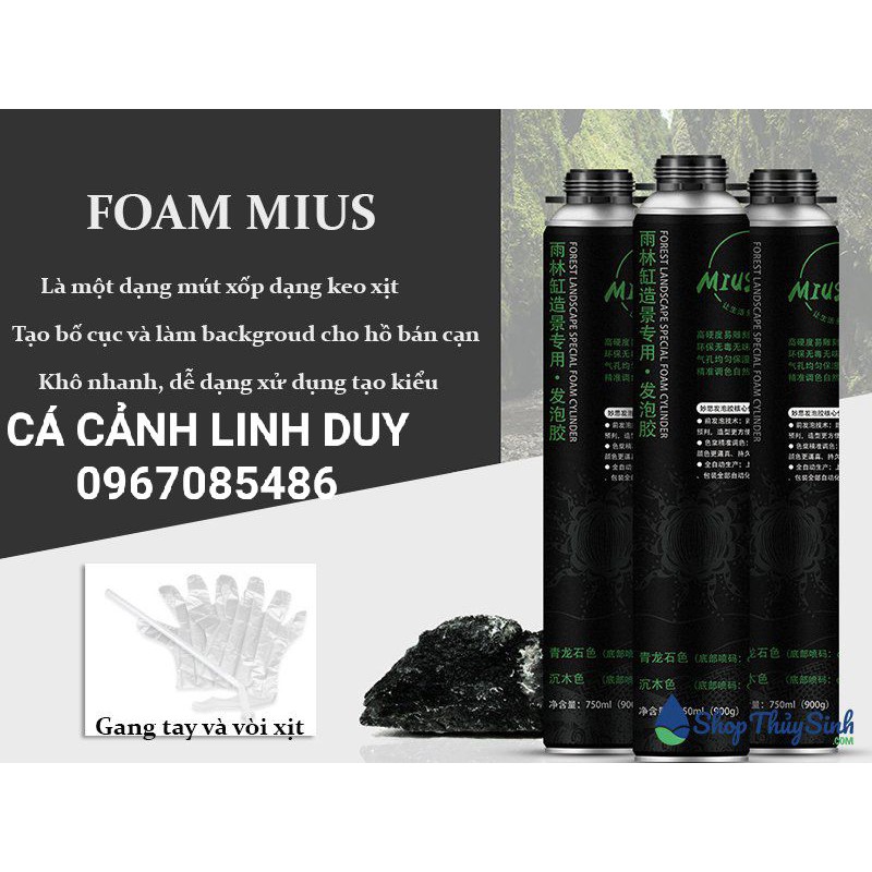 FOAM MIUS Keo xịt tạo bố cục và làm background thủy sinh