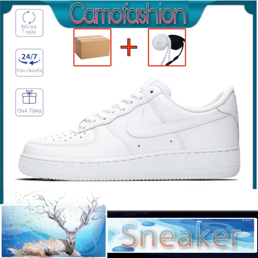 Giày _Nike Air Force 1, AF1 trắng đế Air, Cao Cấp Nhất full box bill phụ kiện tặng box bảo vệ