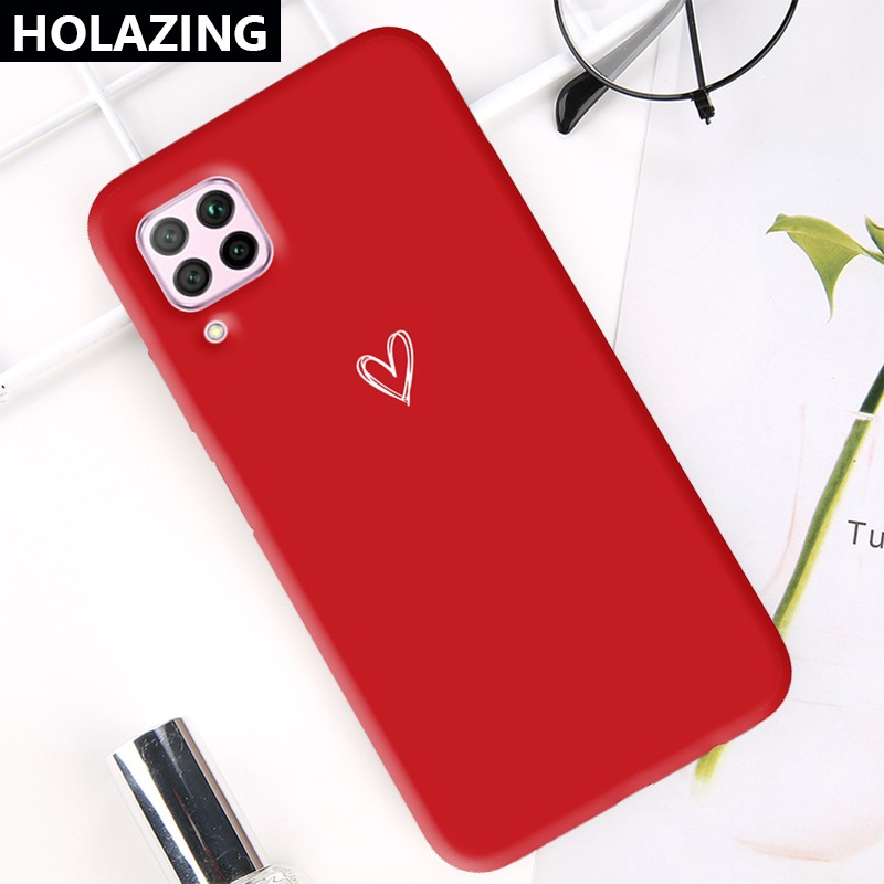Ốp điện thoại họa tiết trái tim dễ thương cho Huawei Nova 7i Nova 5T 4E 3E 3i Nova 7 SE Y9S Y9 Prime 2019 Honor 20 Pro