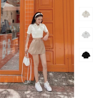 Áo croptop nữ polo, chất vải pique thoải mái, wc000189, somehow