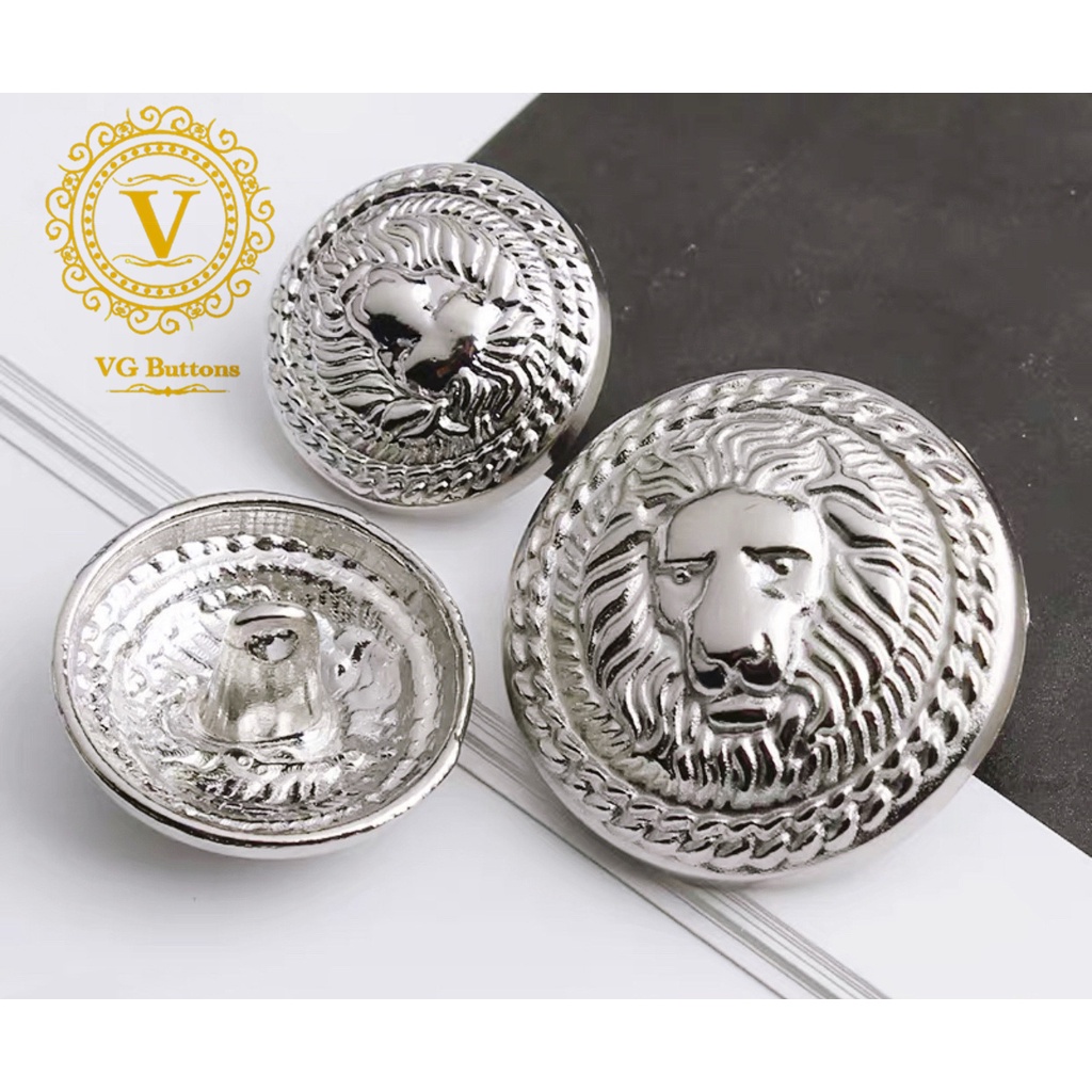 Cúc kim loại cao cấp, mẫu đầu sư tử , phù hợp áo vest nam và nữ, khoác dạ măng tô