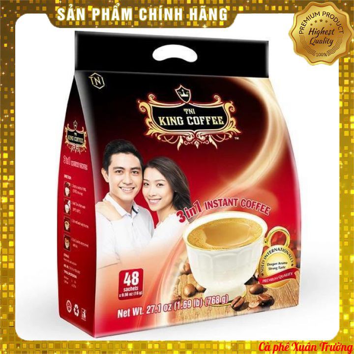 [GIÁ KHÔNG ĐỔI] Cà Phê Hoà Tan KING COFFEE 3in1 (Bịch 48 gói)