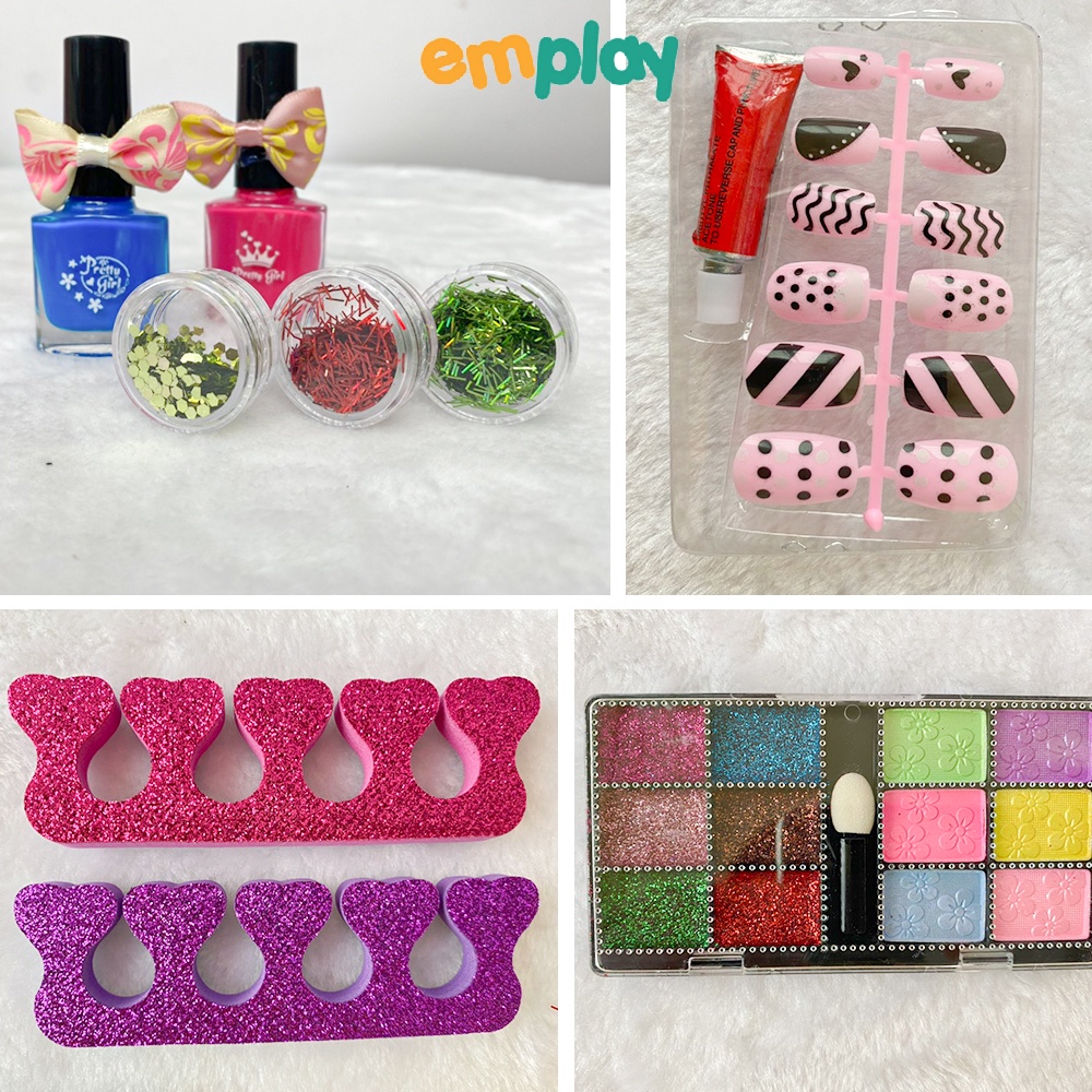 Đồ chơi làm nail cho bé gái, Đồ chơi trang điểm cao cấp dáng hộp có quai xách chất liệu thật an toàn cho bé