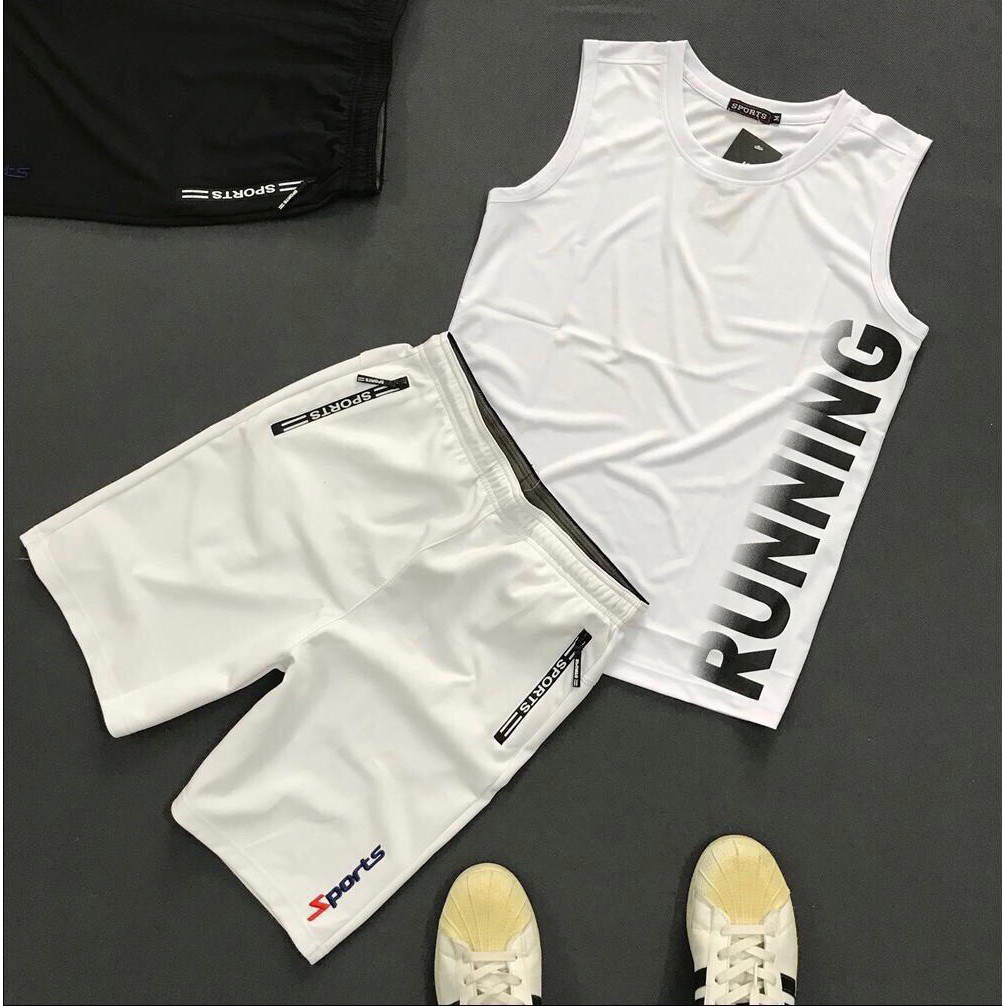Set Bộ Đồ Thể Thao Tập Gym Nam Running Vải thun lạnh thoáng mát - TA STORE
