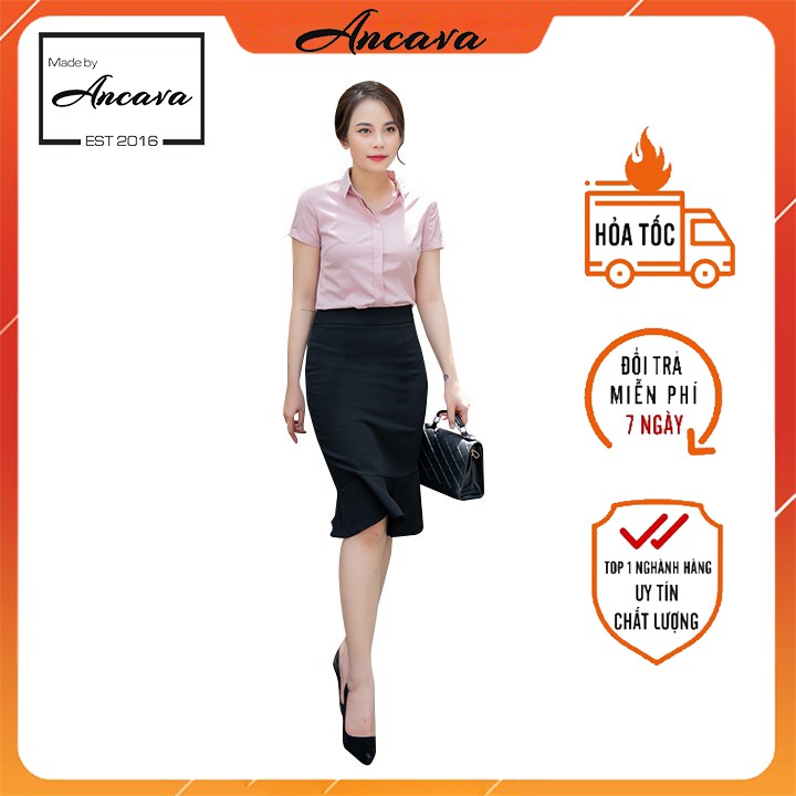Áo sơ mi nữ tay cộc 4 màu - 4 Size