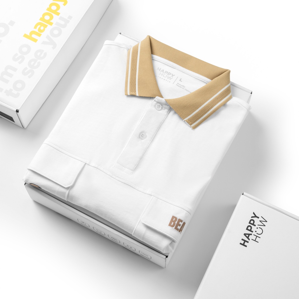 Áo thun Polo YOUNGBEAR vải cotton dệt kim sợi đôi, form oversize, trẻ trung, năng động - HAPPYHOW