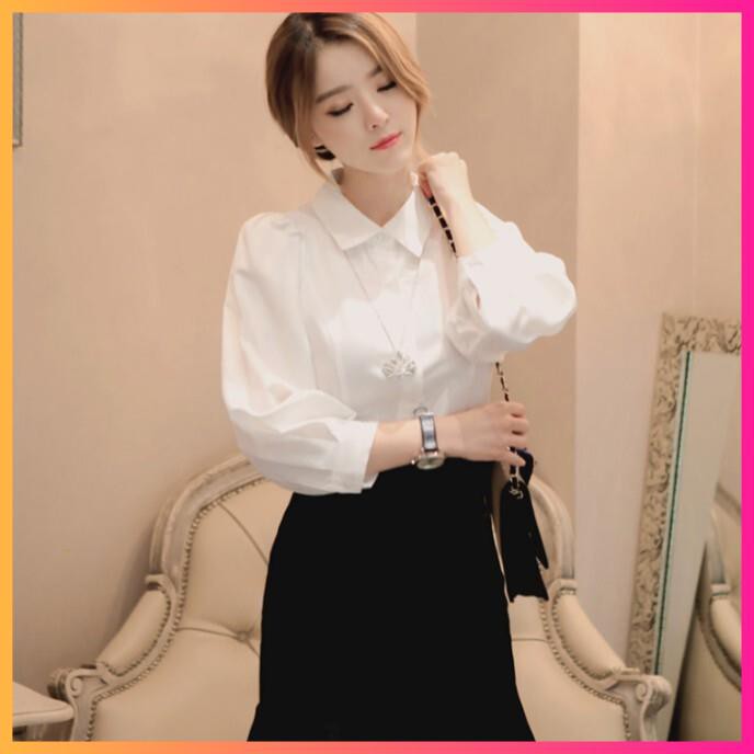 Áo Sơ Mi Nữ Trắng [Hàng Cao Cấp] áo sơ mi trắng tay bồng thời trang, chất vải đẹp, ko nhăn cao cấp MoonMy | BigBuy360 - bigbuy360.vn