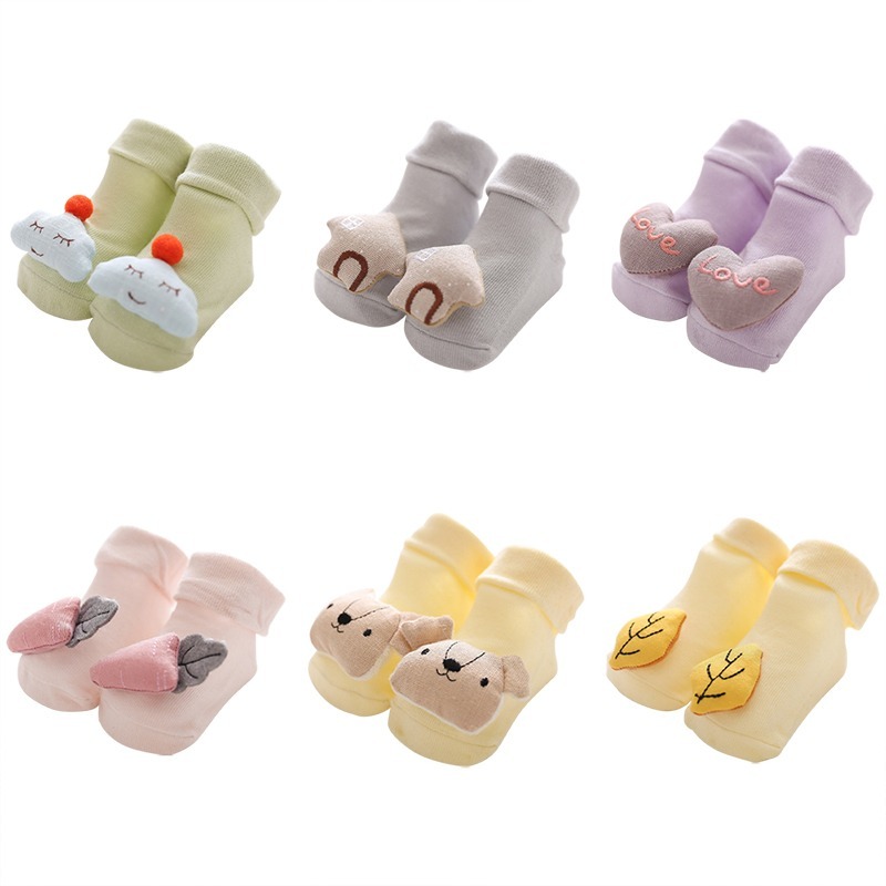 Vớ trẻ em in hình động vật 3D chống trượt