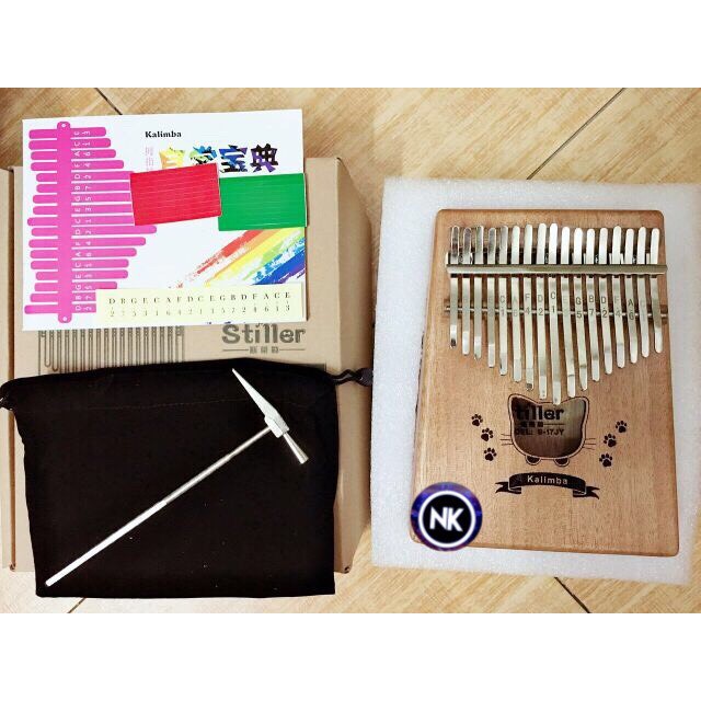 [SALE] Đàn Kalimba Stiller 17 Phím Gỗ Mèo Tặng Kèm Tai Nghe Điện Thoại - Hàng Có Sẵn