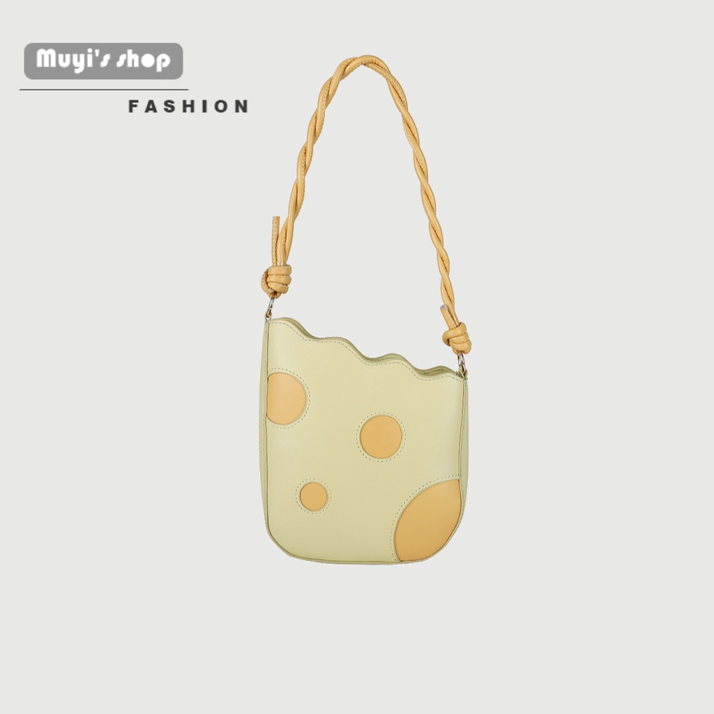 Túi Xách Đeo Vai Màu Vàng Hình Phô Mai Phong Cách Thời Trang Hàn Quốc Dành Cho Nữ