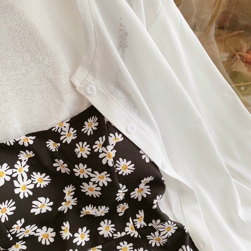 SET ĐẦM 2D HOA CÚC+ KHOÁC CARDIGAN | BigBuy360 - bigbuy360.vn